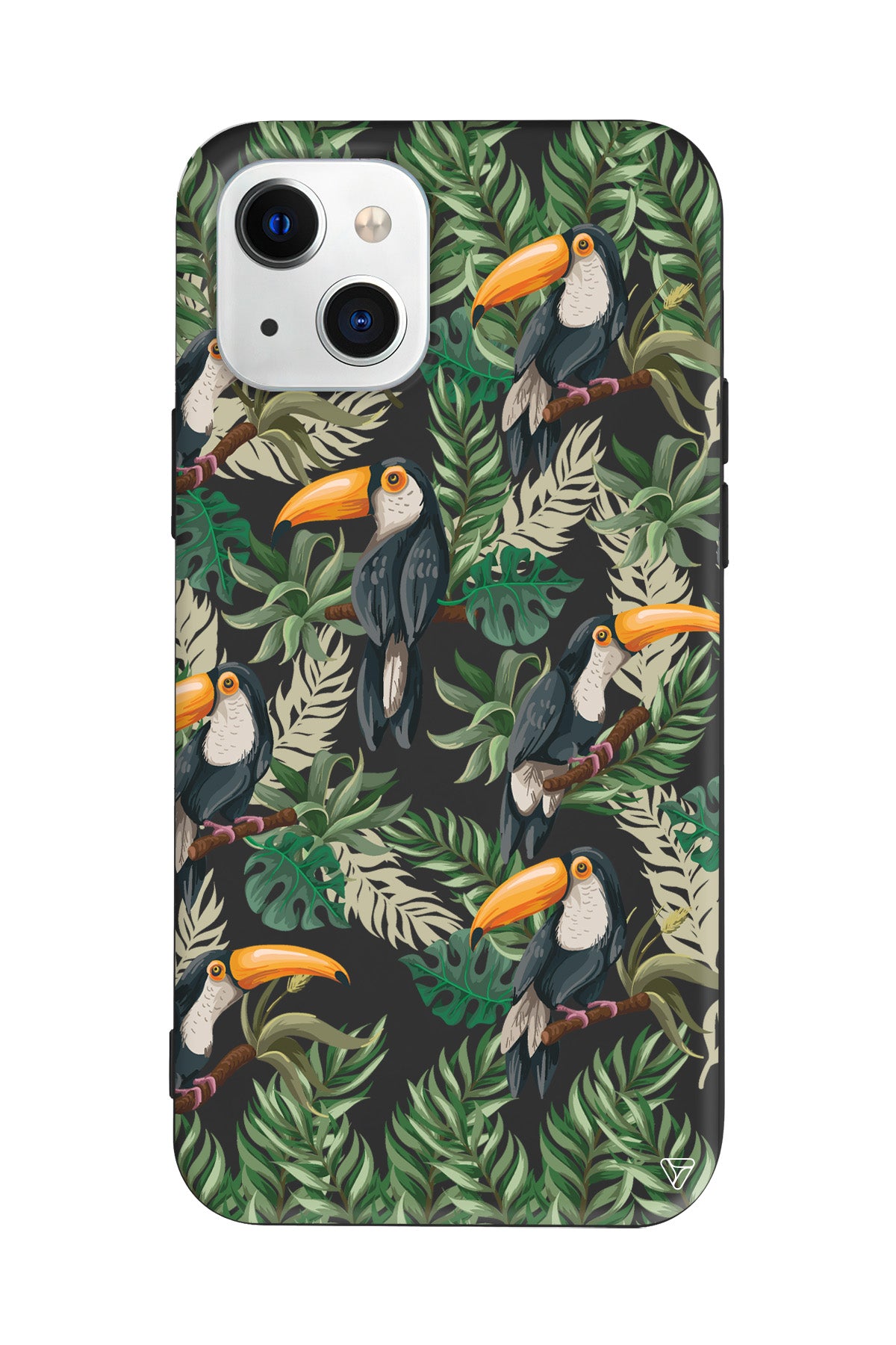 Tropik Kus Lansman Model İçi Kadife Silikon Telefon Kılıfı