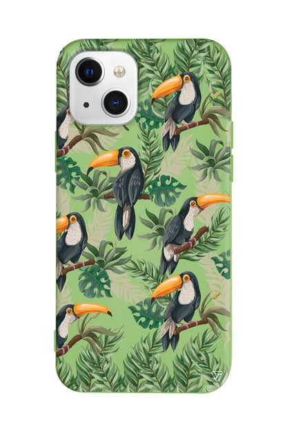 Tropik Kus Lansman Model İçi Kadife Silikon Telefon Kılıfı – Plus Serisine Özel