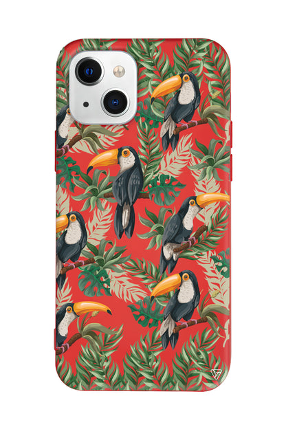 Tropik Kus Lansman Model İçi Kadife Silikon Telefon Kılıfı – Plus Serisine Özel