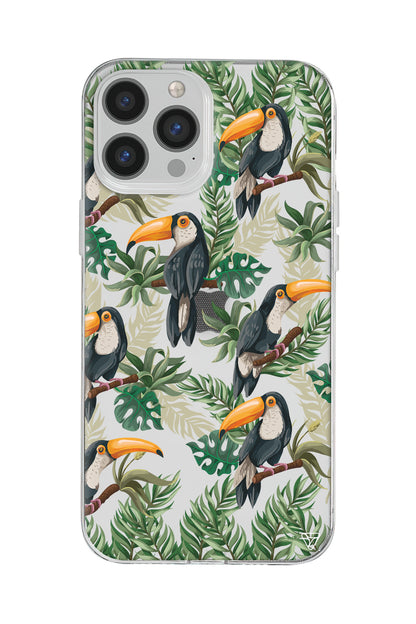 Tropik Kus Lansman Model İçi Kadife Silikon Telefon Kılıfı