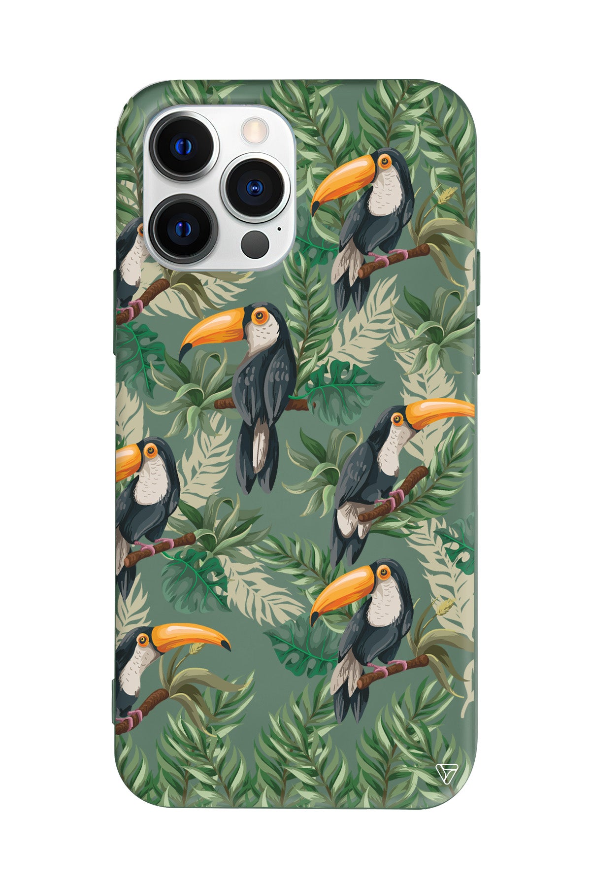 Tropik Kus Lansman Model İçi Kadife Silikon Telefon Kılıfı