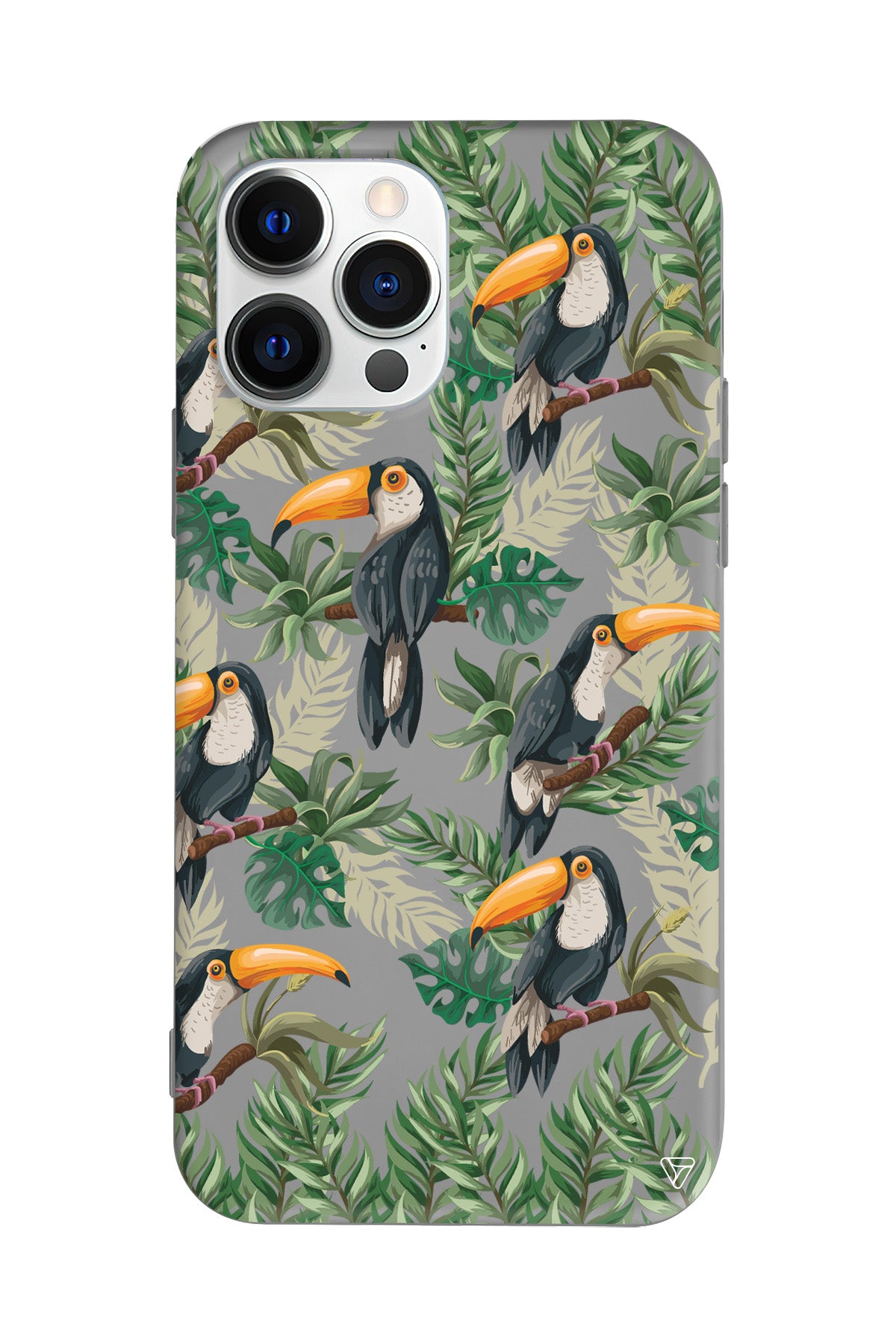 Tropik Kus Lansman Model İçi Kadife Silikon Telefon Kılıfı