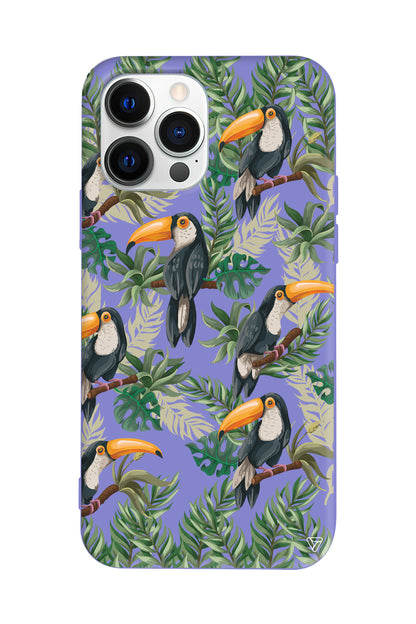 Tropik Kus Lansman Model İçi Kadife Silikon Telefon Kılıfı