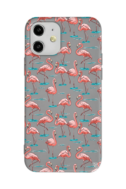 Flamingolar Lansman Model İçi Kadife Silikon Telefon Kılıfı