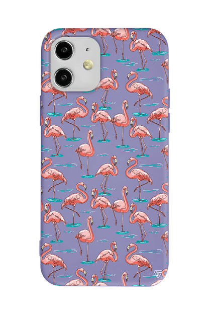 Flamingolar Lansman Model İçi Kadife Silikon Telefon Kılıfı