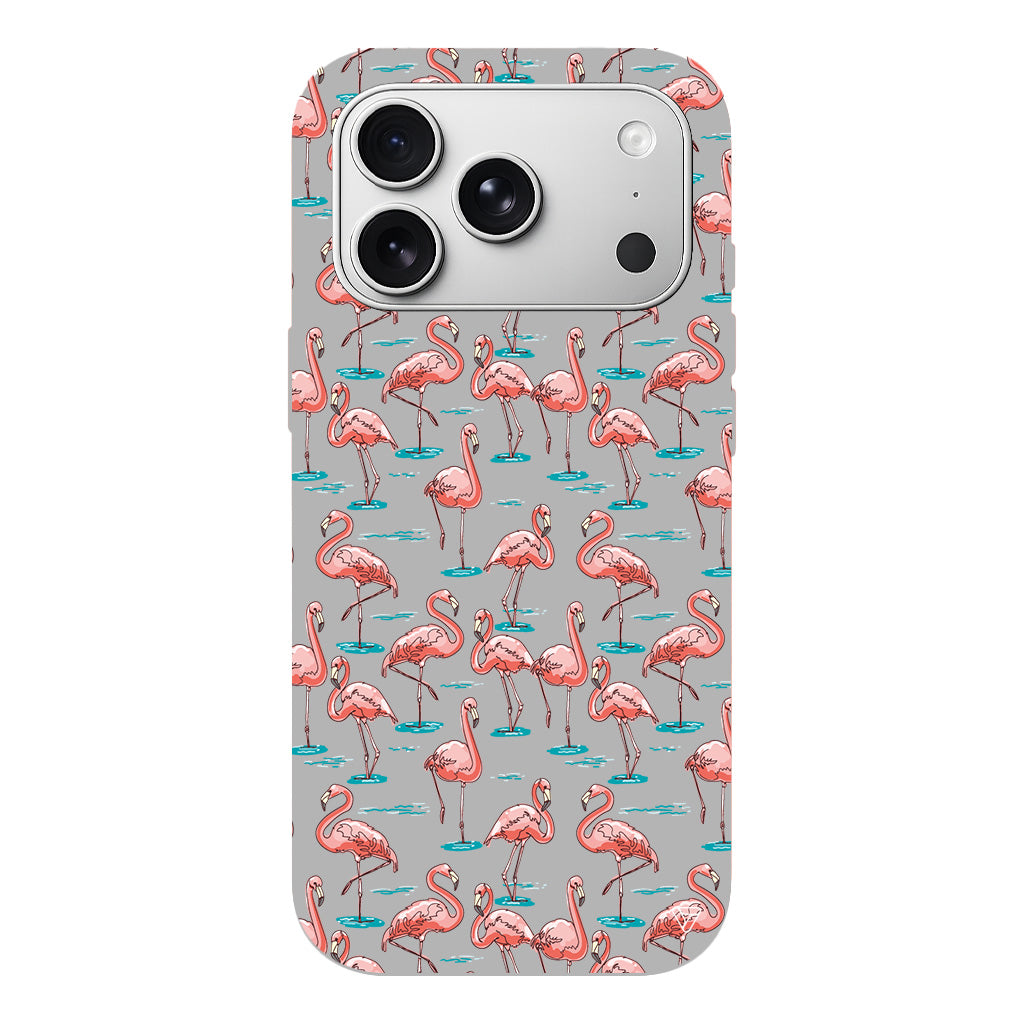 Flamingolar Lansman Model İçi Kadife Silikon Telefon Kılıfı