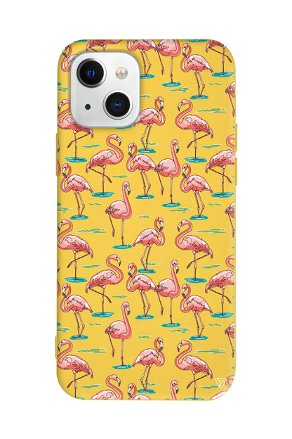 Flamingolar Lansman Model İçi Kadife Silikon Telefon Kılıfı