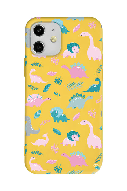 Pembe Dinazor Lansman Model İçi Kadife Silikon Telefon Kılıfı