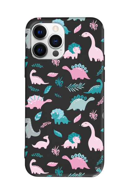 Pembe Dinazor Lansman Model İçi Kadife Silikon Telefon Kılıfı