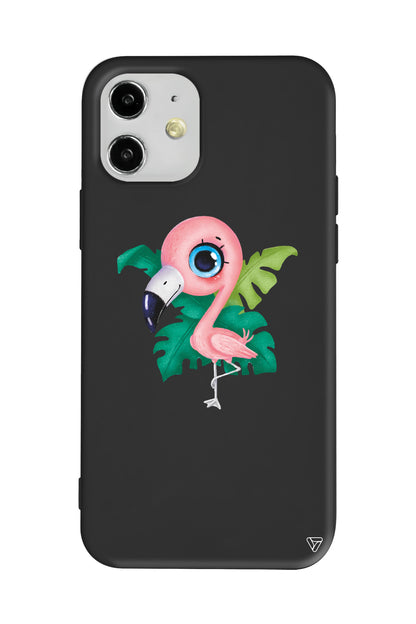 Yavru Flamingo Lansman Model İçi Kadife Silikon Telefon Kılıfı