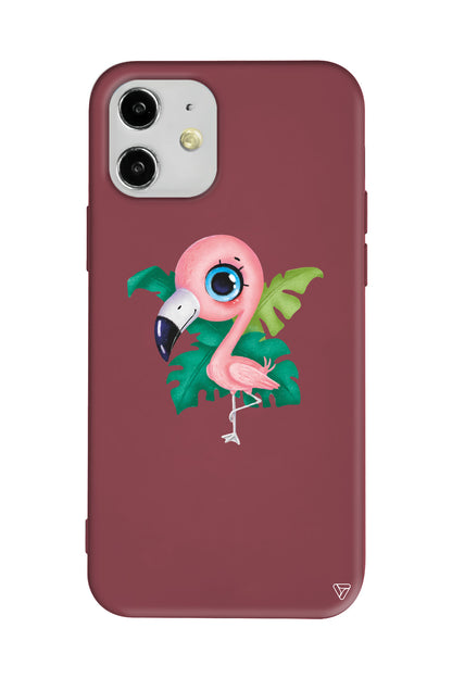 Yavru Flamingo Lansman Model İçi Kadife Silikon Telefon Kılıfı