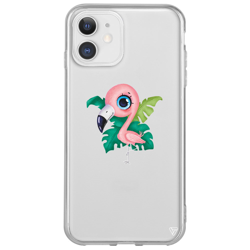 Yavru Flamingo Lansman Model İçi Kadife Silikon Telefon Kılıfı