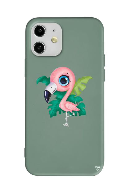 Yavru Flamingo Lansman Model İçi Kadife Silikon Telefon Kılıfı