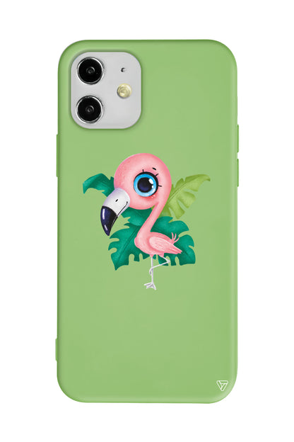 Yavru Flamingo Lansman Model İçi Kadife Silikon Telefon Kılıfı