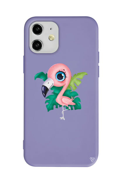 Yavru Flamingo Lansman Model İçi Kadife Silikon Telefon Kılıfı