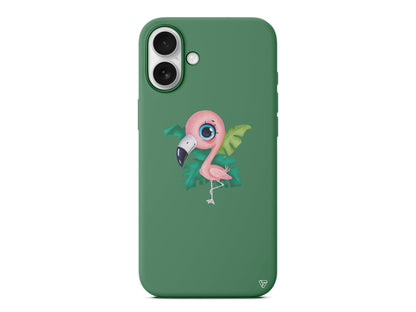 Yavru Flamingo Lansman Model İçi Kadife Silikon Telefon Kılıfı – Plus Serisine Özel