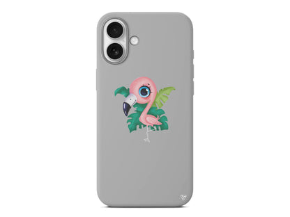 Yavru Flamingo Lansman Model İçi Kadife Silikon Telefon Kılıfı – Plus Serisine Özel