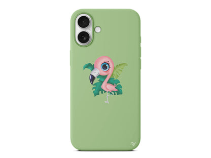 Yavru Flamingo Lansman Model İçi Kadife Silikon Telefon Kılıfı