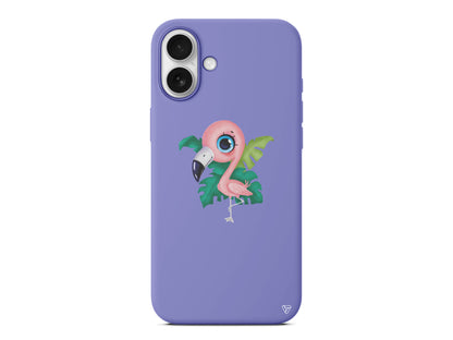 Yavru Flamingo Lansman Model İçi Kadife Silikon Telefon Kılıfı – Plus Serisine Özel