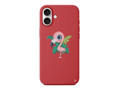 Yavru Flamingo Lansman Model İçi Kadife Silikon Telefon Kılıfı – Plus Serisine Özel