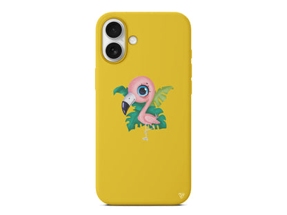 Yavru Flamingo Lansman Model İçi Kadife Silikon Telefon Kılıfı