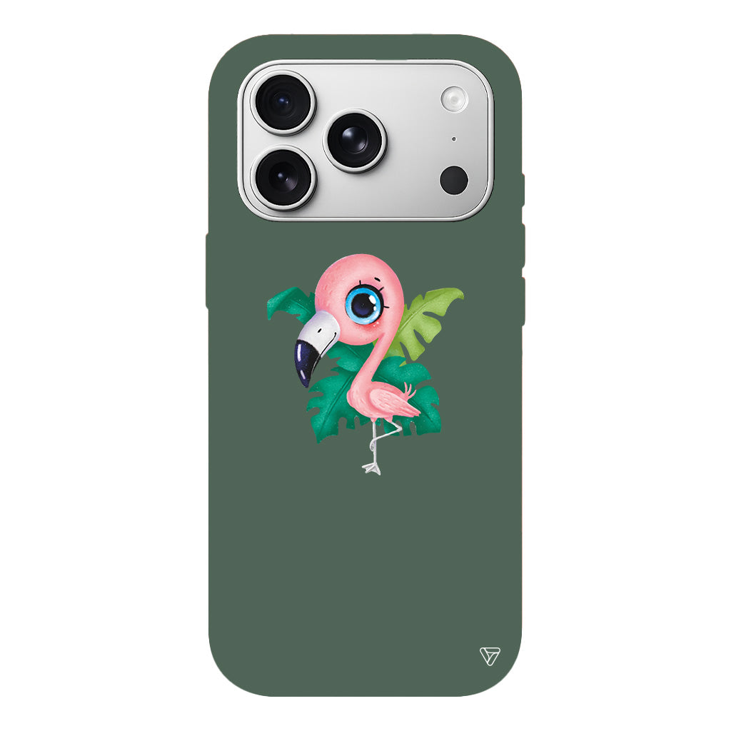 Yavru Flamingo Lansman Model İçi Kadife Silikon Telefon Kılıfı