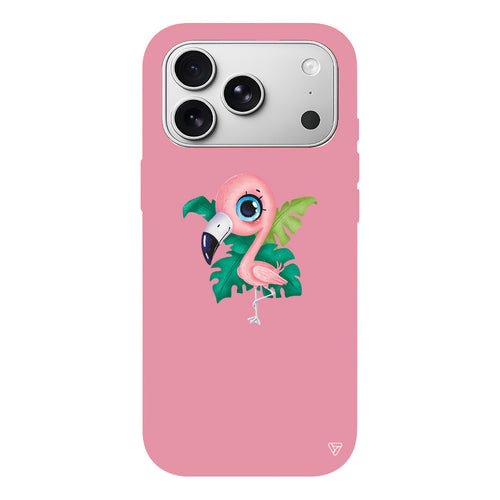 Yavru Flamingo Lansman Model İçi Kadife Silikon Telefon Kılıfı