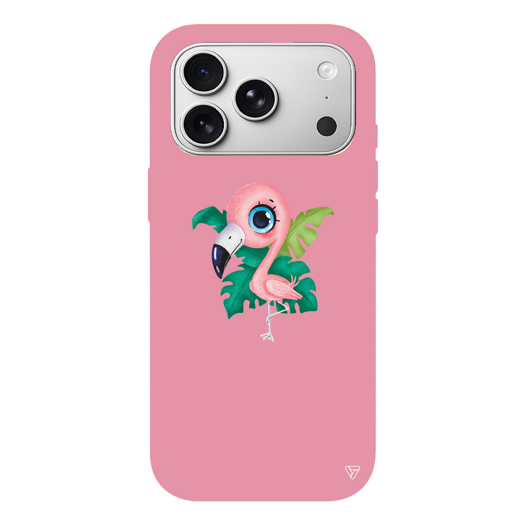 Yavru Flamingo Lansman Model İçi Kadife Silikon Telefon Kılıfı
