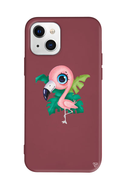 Yavru Flamingo Lansman Model İçi Kadife Silikon Telefon Kılıfı
