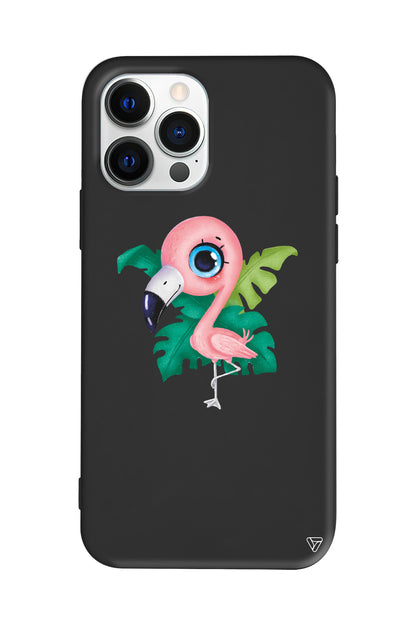 Yavru Flamingo Lansman Model İçi Kadife Silikon Telefon Kılıfı