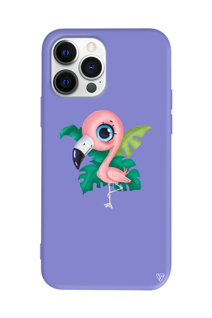 Yavru Flamingo Lansman Model İçi Kadife Silikon Telefon Kılıfı