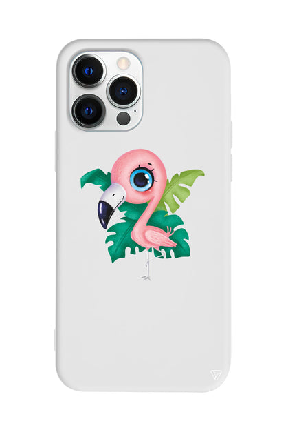 Yavru Flamingo Lansman Model İçi Kadife Silikon Telefon Kılıfı