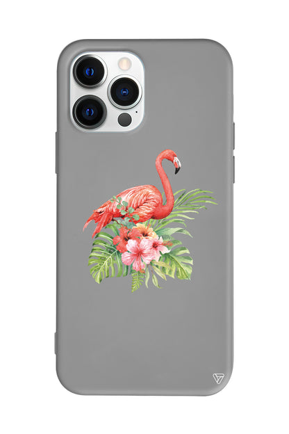 Flamingo Lansman Model İçi Kadife Silikon Telefon Kılıfı