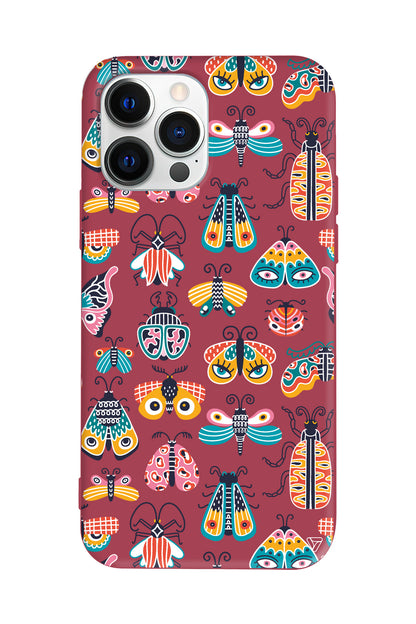 Renkli Kanatlar Lansman Model İçi Kadife Silikon Telefon Kılıfı