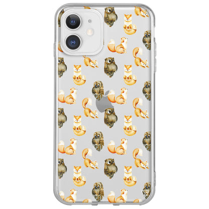 Baykus ve Tilki Lansman Model İçi Kadife Silikon Telefon Kılıfı