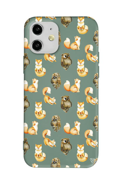 Baykus ve Tilki Lansman Model İçi Kadife Silikon Telefon Kılıfı