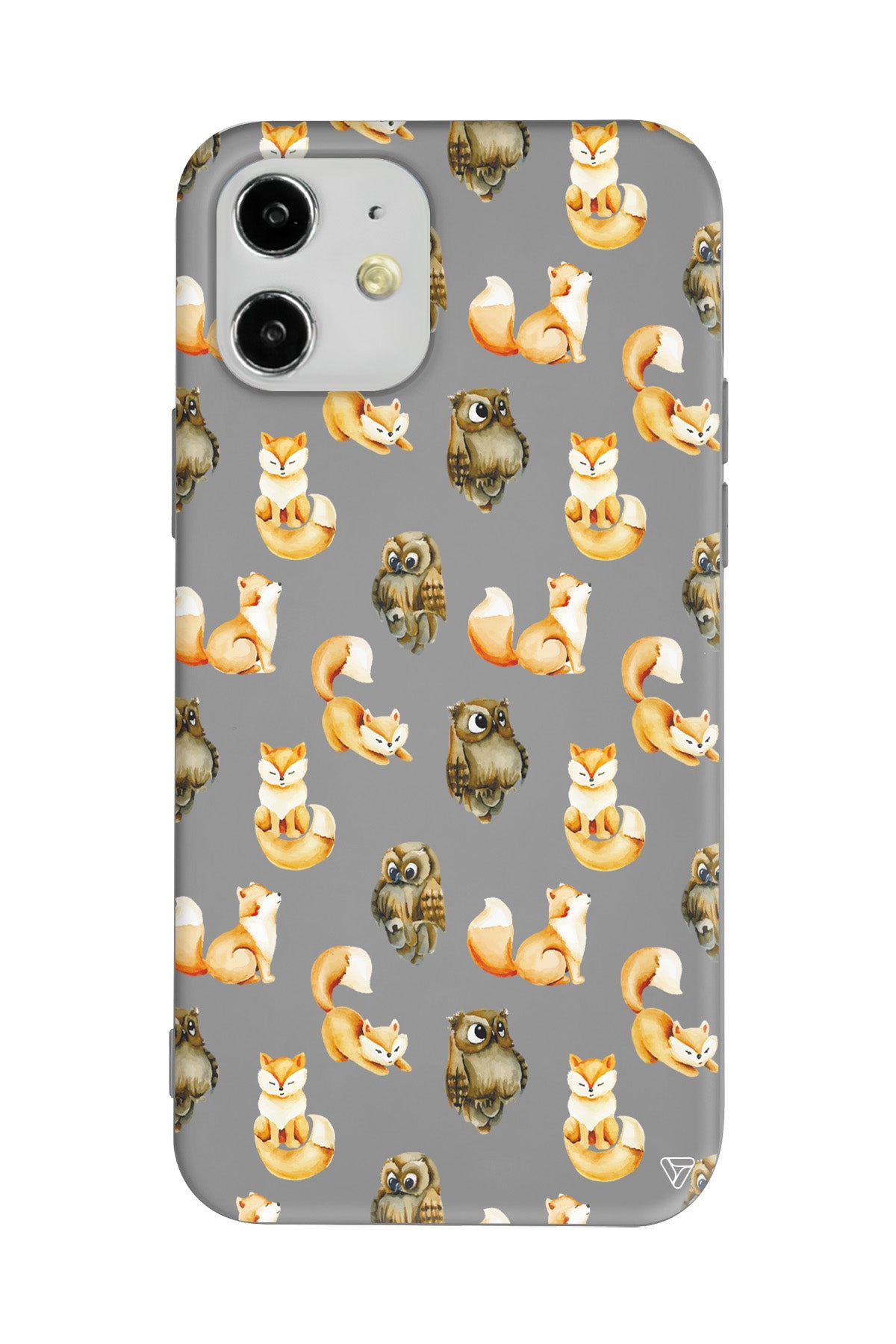 Baykus ve Tilki Lansman Model İçi Kadife Silikon Telefon Kılıfı