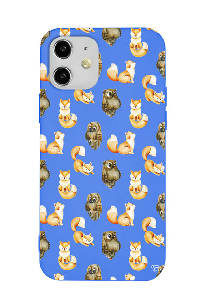 Baykus ve Tilki Lansman Model İçi Kadife Silikon Telefon Kılıfı