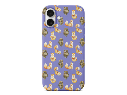 Baykus ve Tilki Lansman Model İçi Kadife Silikon Telefon Kılıfı – Plus Serisine Özel