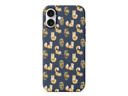 Baykus ve Tilki Lansman Model İçi Kadife Silikon Telefon Kılıfı