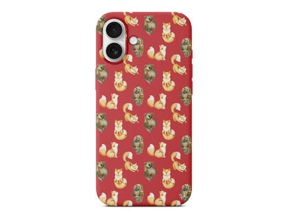 Baykus ve Tilki Lansman Model İçi Kadife Silikon Telefon Kılıfı – Plus Serisine Özel