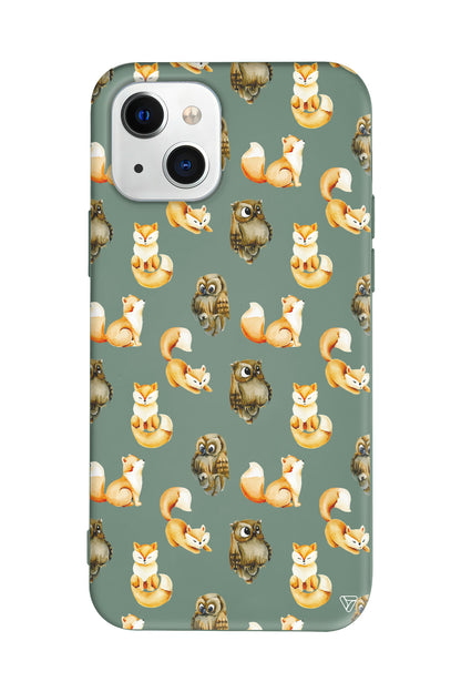 Baykus ve Tilki Lansman Model İçi Kadife Silikon Telefon Kılıfı