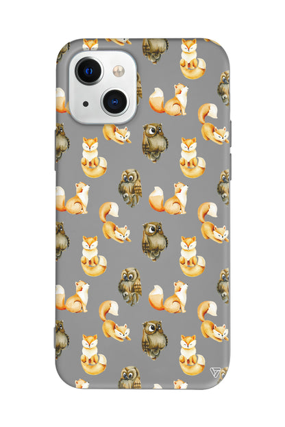 Baykus ve Tilki Lansman Model İçi Kadife Silikon Telefon Kılıfı