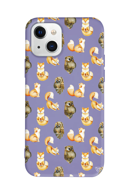 Baykus ve Tilki Lansman Model İçi Kadife Silikon Telefon Kılıfı