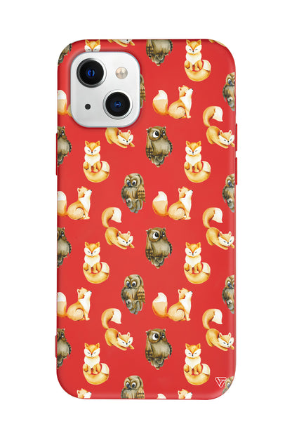 Baykus ve Tilki Lansman Model İçi Kadife Silikon Telefon Kılıfı – Plus Serisine Özel