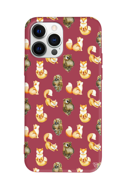 Baykus ve Tilki Lansman Model İçi Kadife Silikon Telefon Kılıfı