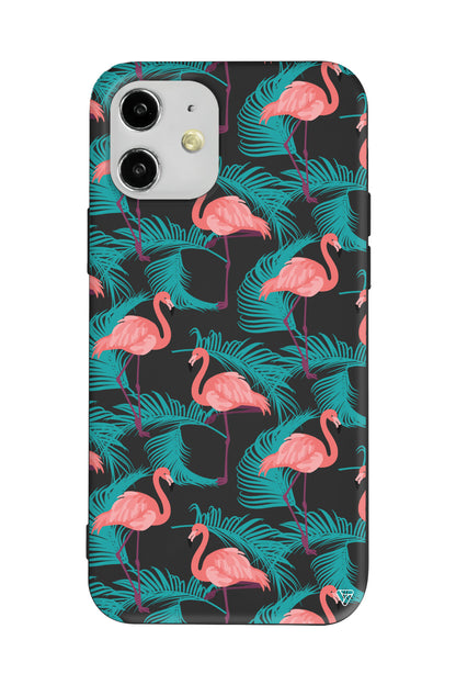 Yaz Flamingolari Lansman Model İçi Kadife Silikon Telefon Kılıfı