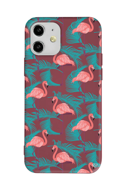 Yaz Flamingolari Lansman Model İçi Kadife Silikon Telefon Kılıfı