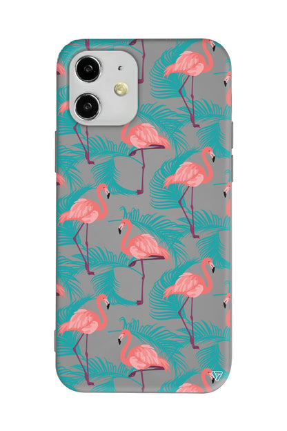 Yaz Flamingolari Lansman Model İçi Kadife Silikon Telefon Kılıfı