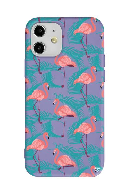 Yaz Flamingolari Lansman Model İçi Kadife Silikon Telefon Kılıfı